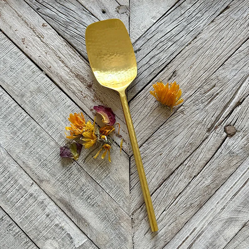 Hammered Gold Serving Spoon