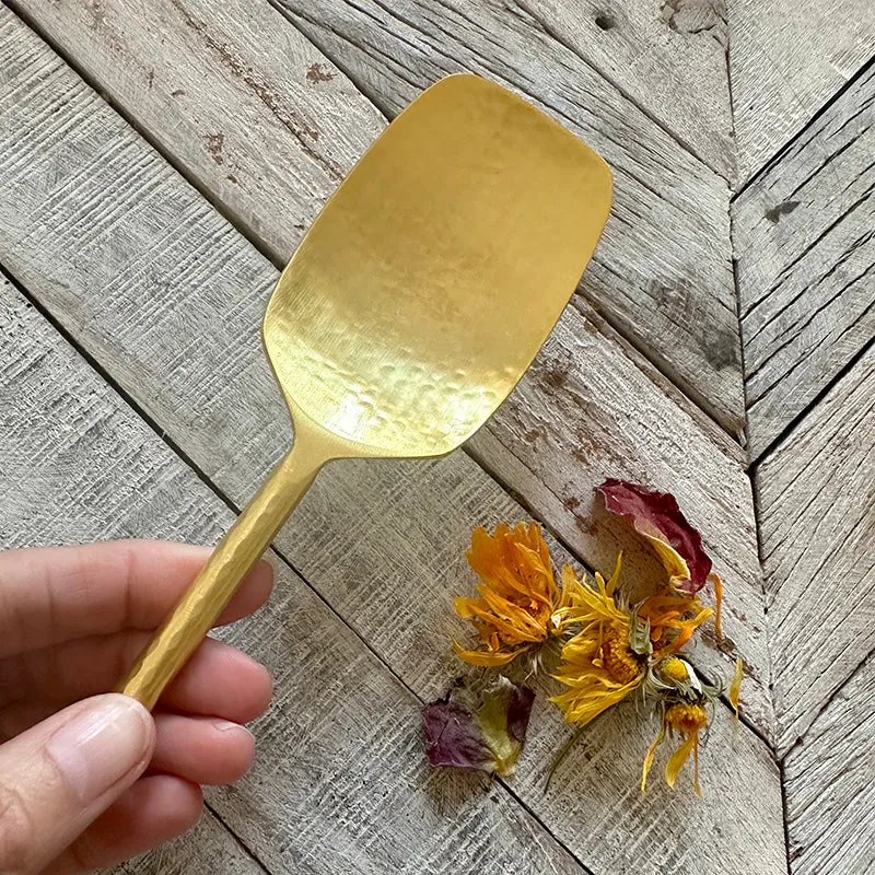 Hammered Gold Serving Spoon