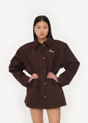 HEAVY WOVEN JACKET CHOCOLATE PLUM - ROTATE SUNDAY