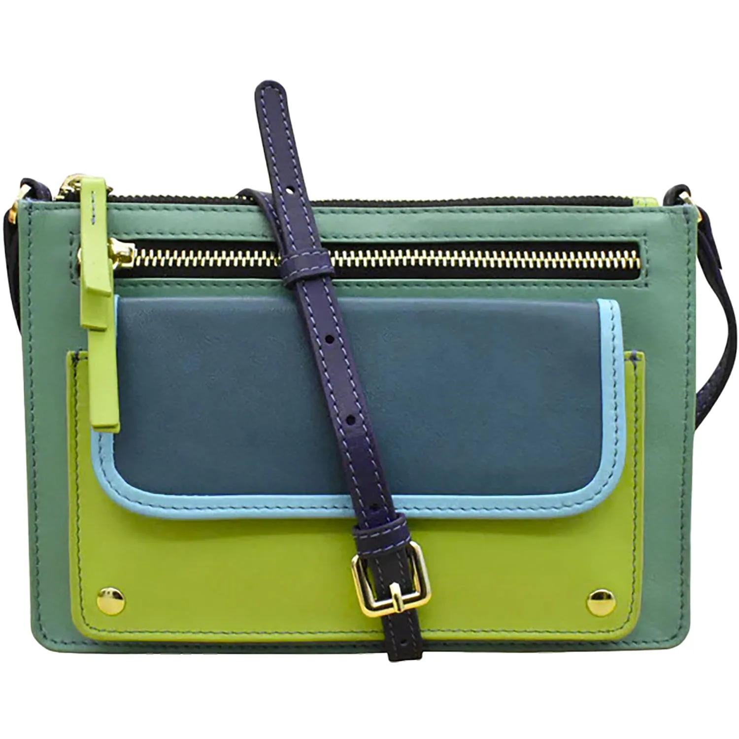 ili New York Multi Color Slim Crossbody Serenity Multi Leather