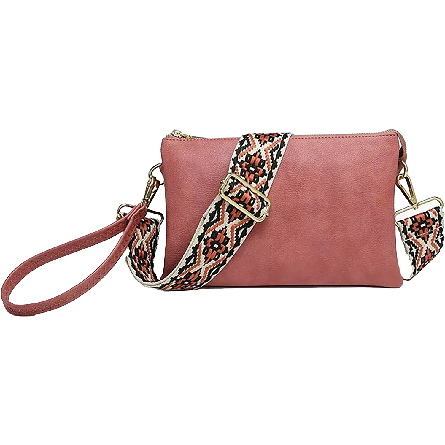 Jen & Co Izzy Crossbody W/Guitar Strap Terracotta Synthetic