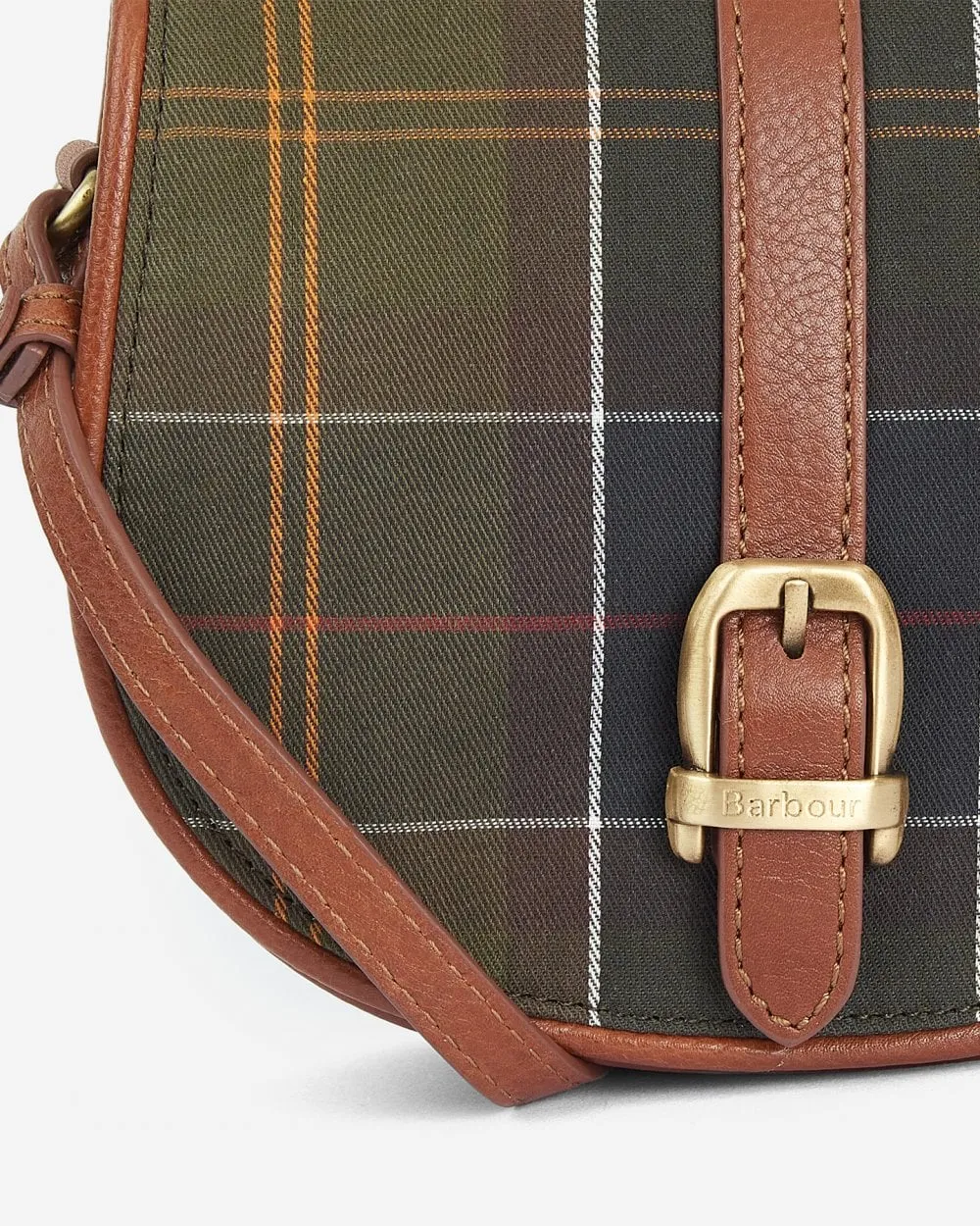 Katrine Womens Tartan Leather Saddle Bag