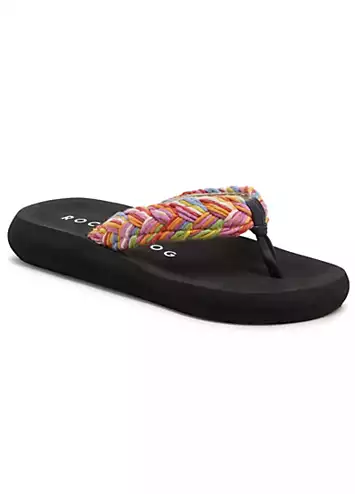 Ladies Multicoloured Sunset Cord Braided Cord Sandals by Rocket Dog | Look Again