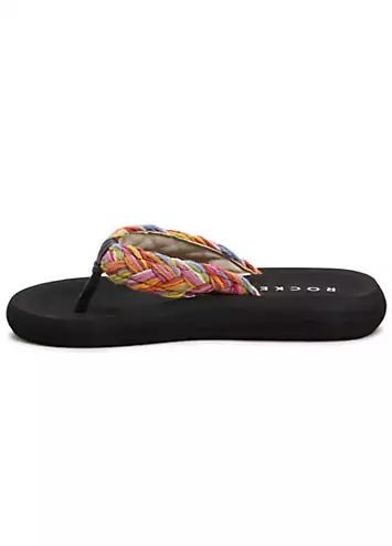 Ladies Multicoloured Sunset Cord Braided Cord Sandals by Rocket Dog | Look Again