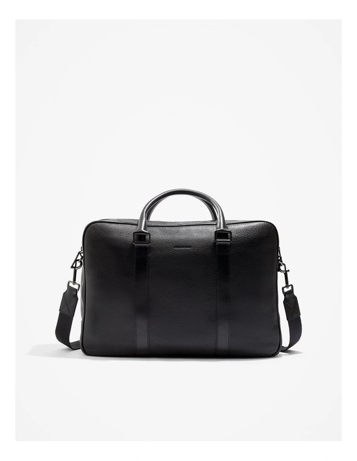 Leather Career Bag in Black