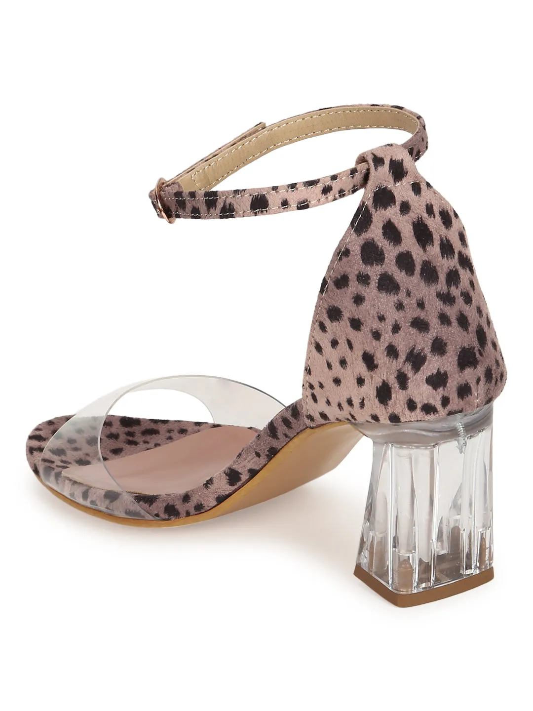 Leopard Pattern Suede Perspex Clear Slim Block Sandals (TC-SLC-A2-LEO)