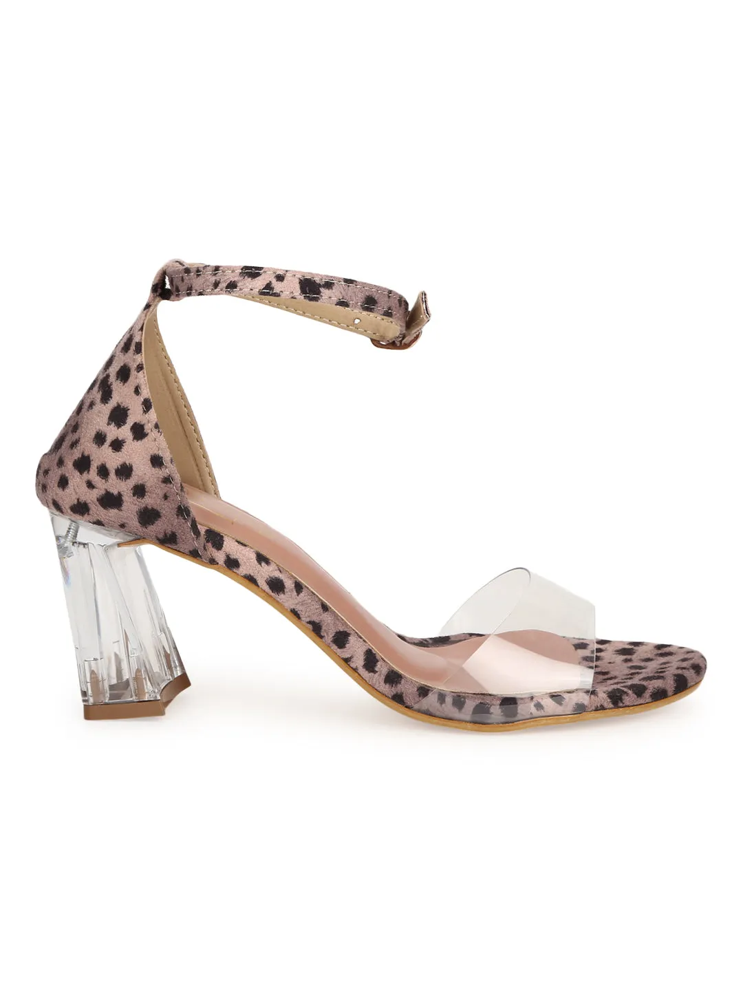 Leopard Pattern Suede Perspex Clear Slim Block Sandals (TC-SLC-A2-LEO)