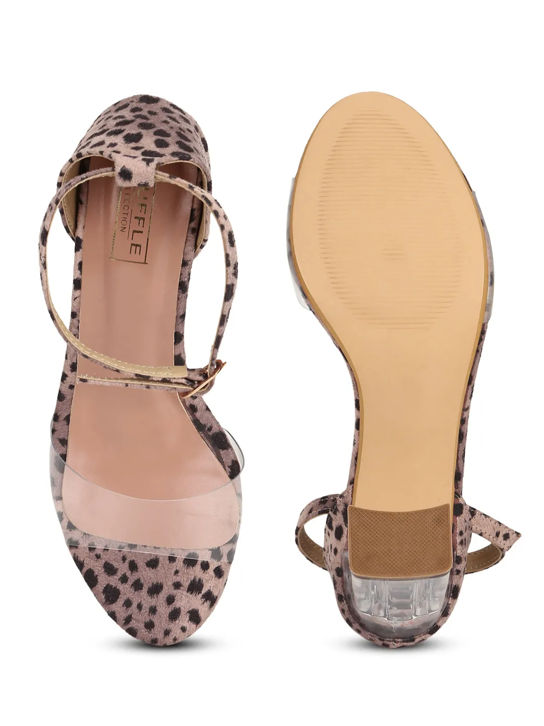 Leopard Pattern Suede Perspex Clear Slim Block Sandals (TC-SLC-A2-LEO)