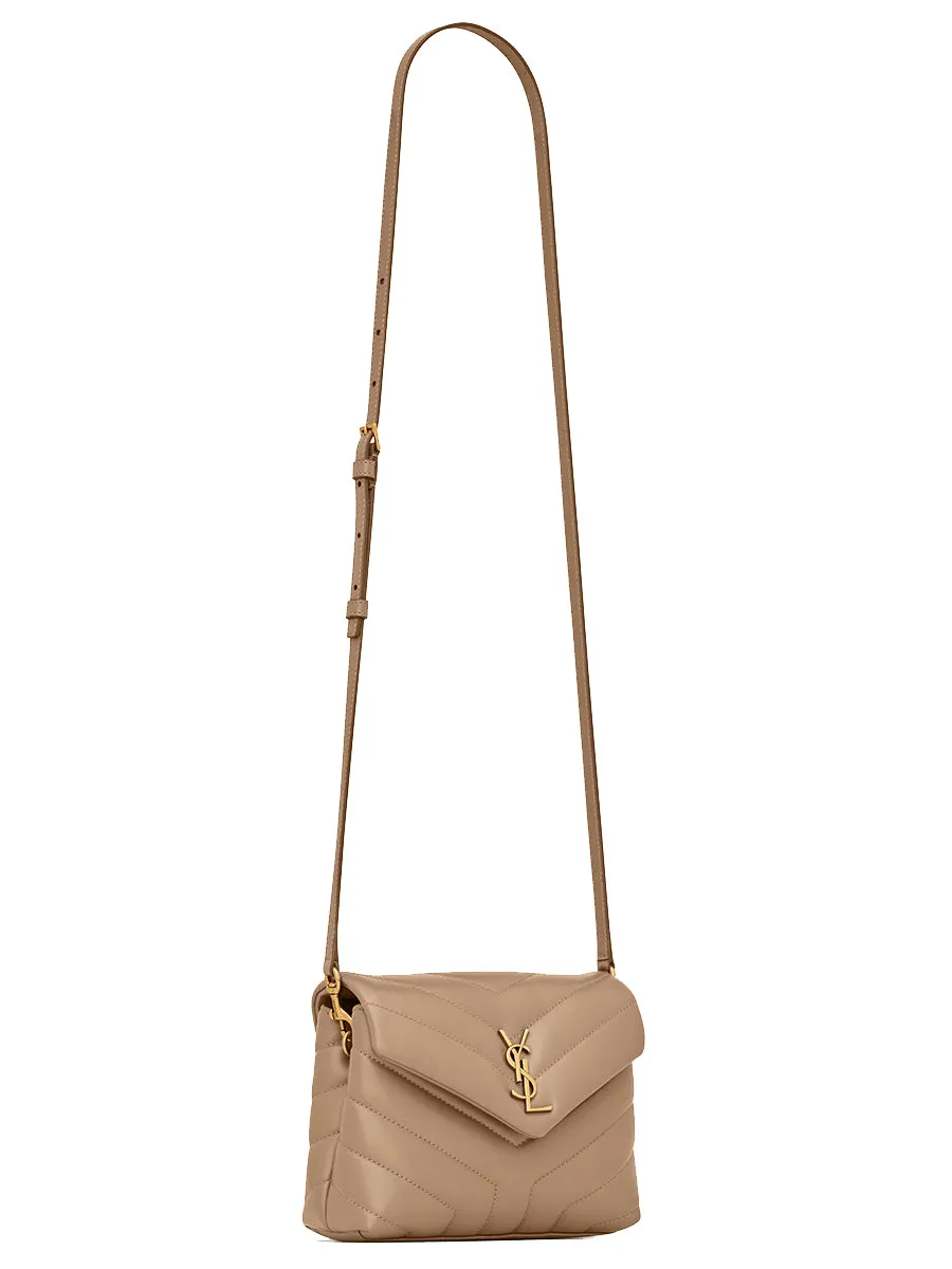 Loulou Toy Bag in Matelasse 'Y' Leather in Greyish Brown