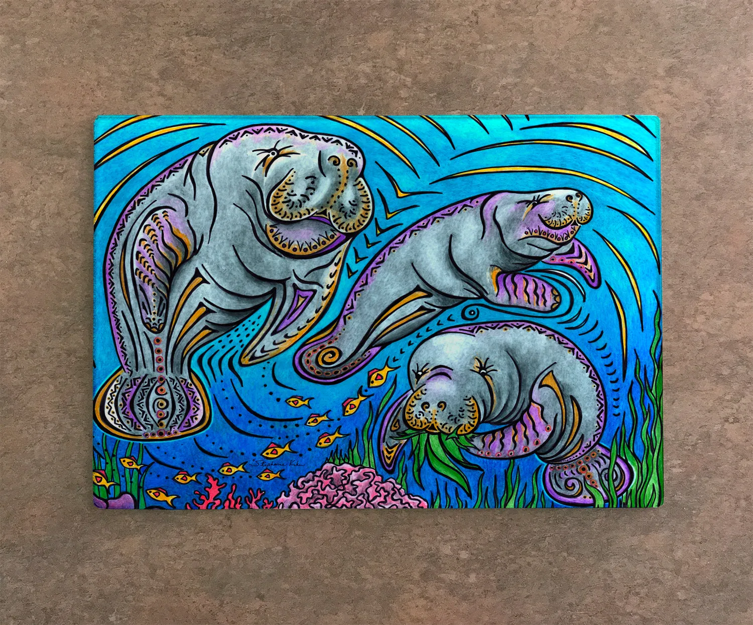 Manatees Cutting Board