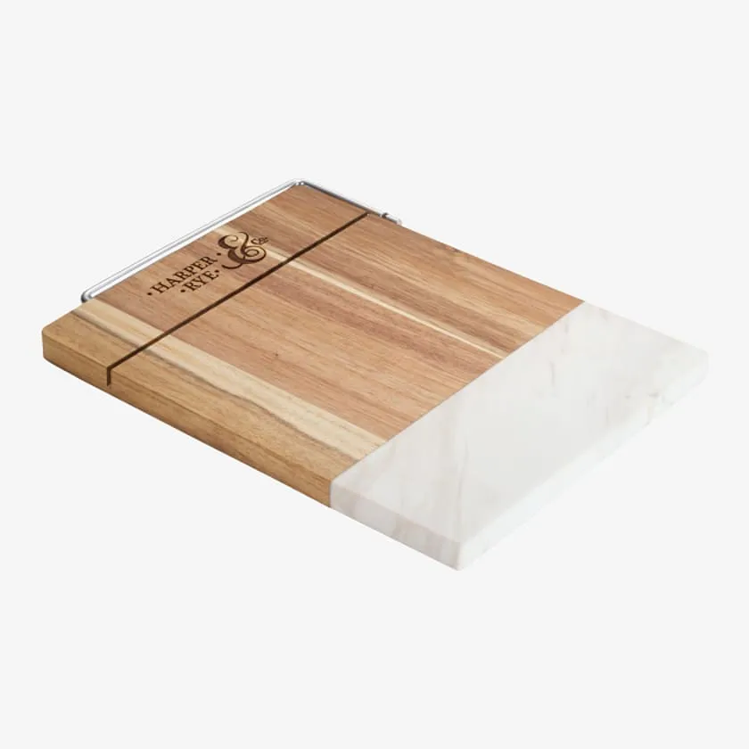 Marble and Acacia Wood Cheese Cutting Board