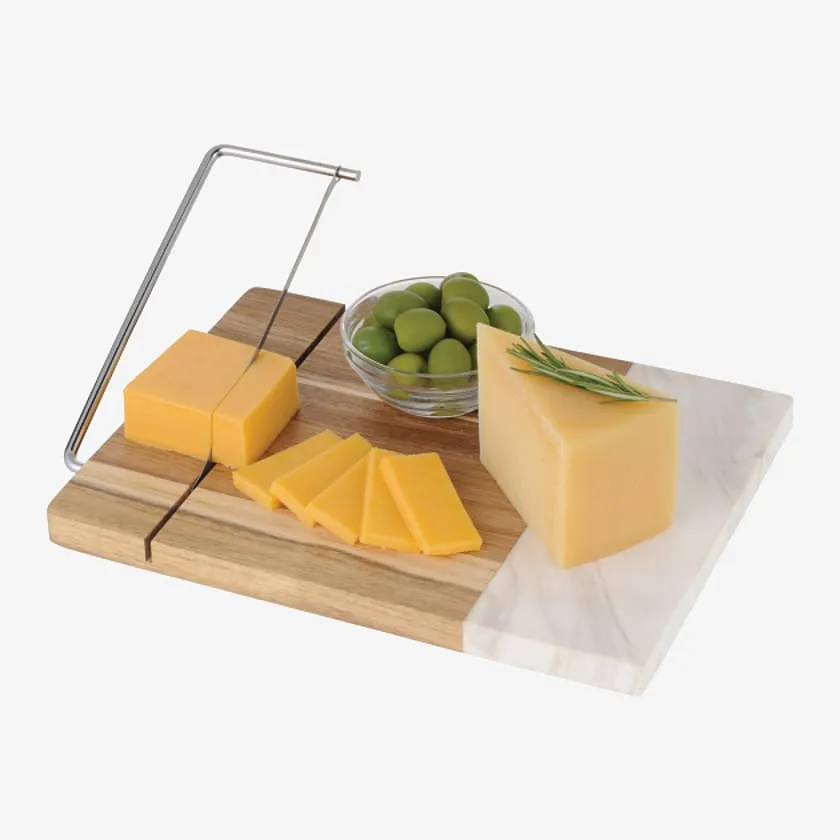 Marble and Acacia Wood Cheese Cutting Board