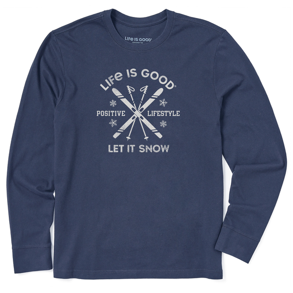 Men's Let it Snow Ski Long Sleeve Crusher Tee