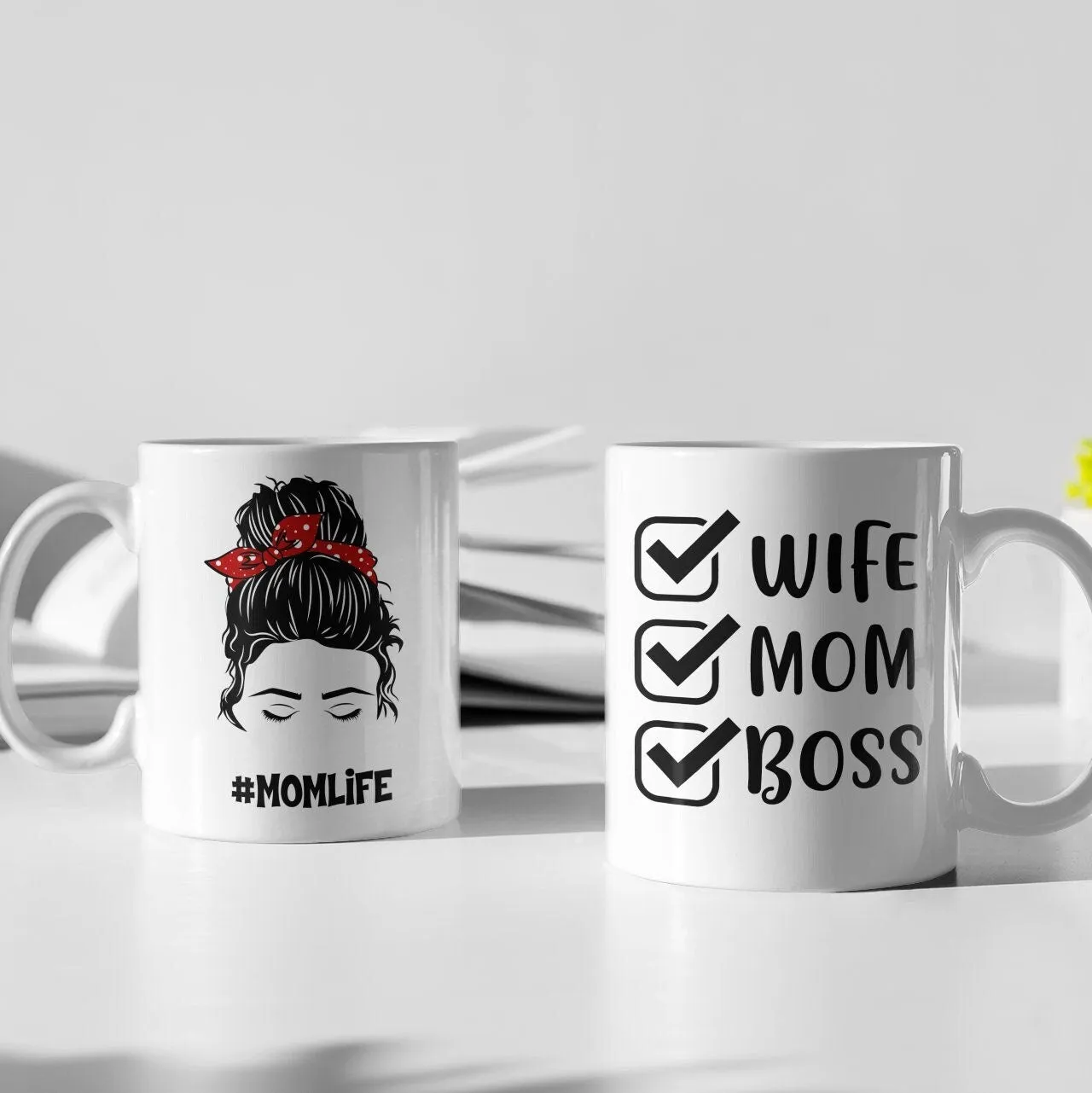 Messy Bun Coffee Mug, MomLife Mug, Custom Mom Mugs, Messy Bun Mom Mug, Design Your Own Mug