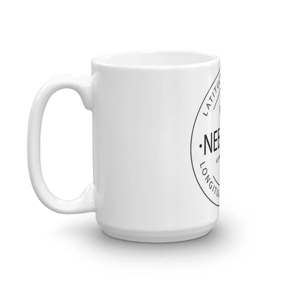 Nebraska - Mug - Latitude & Longitude