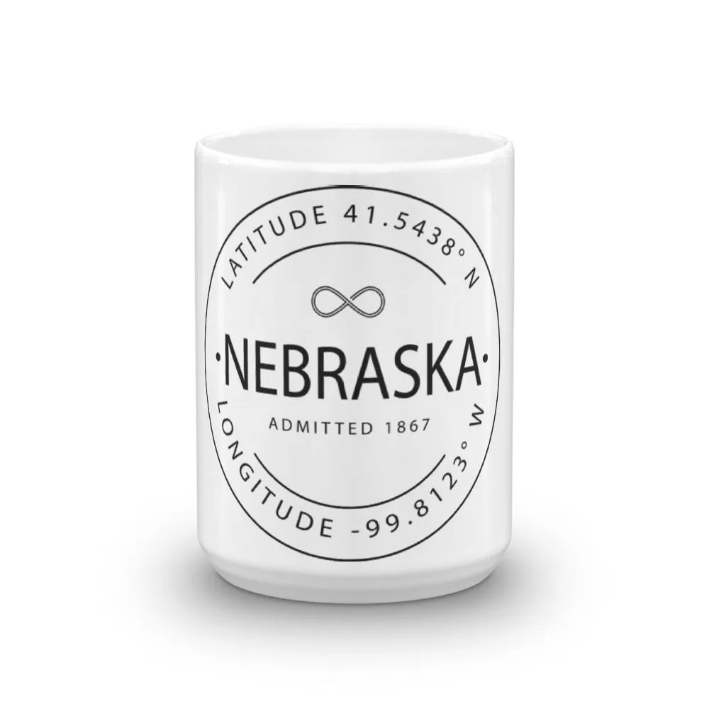 Nebraska - Mug - Latitude & Longitude