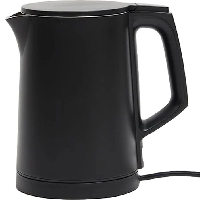 Nero Double Wall Kettle 0.8L Stainless Steel Compact Small Black