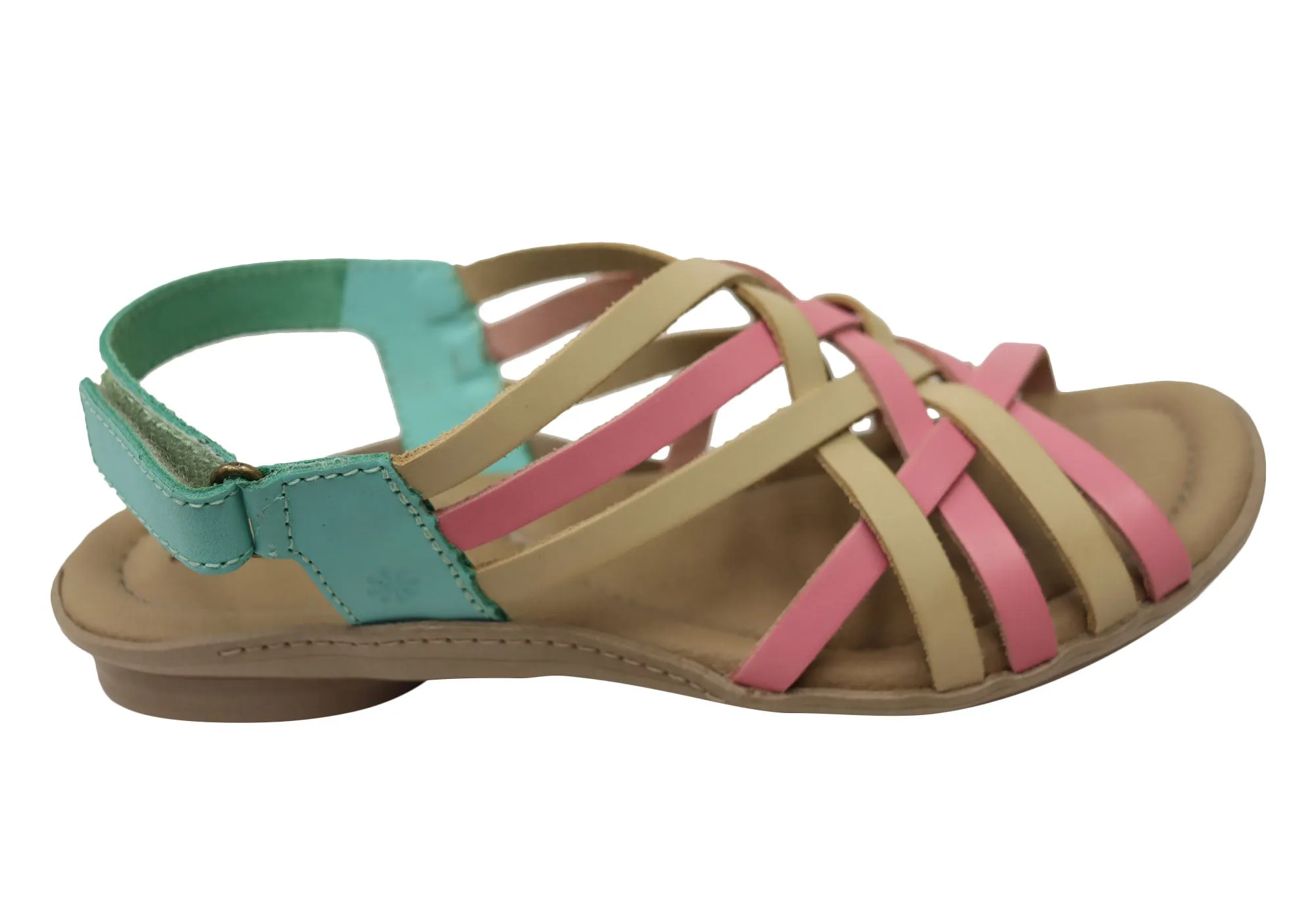 New Face Jessica Womens Comfortable Leather Sandals Made In Brazil