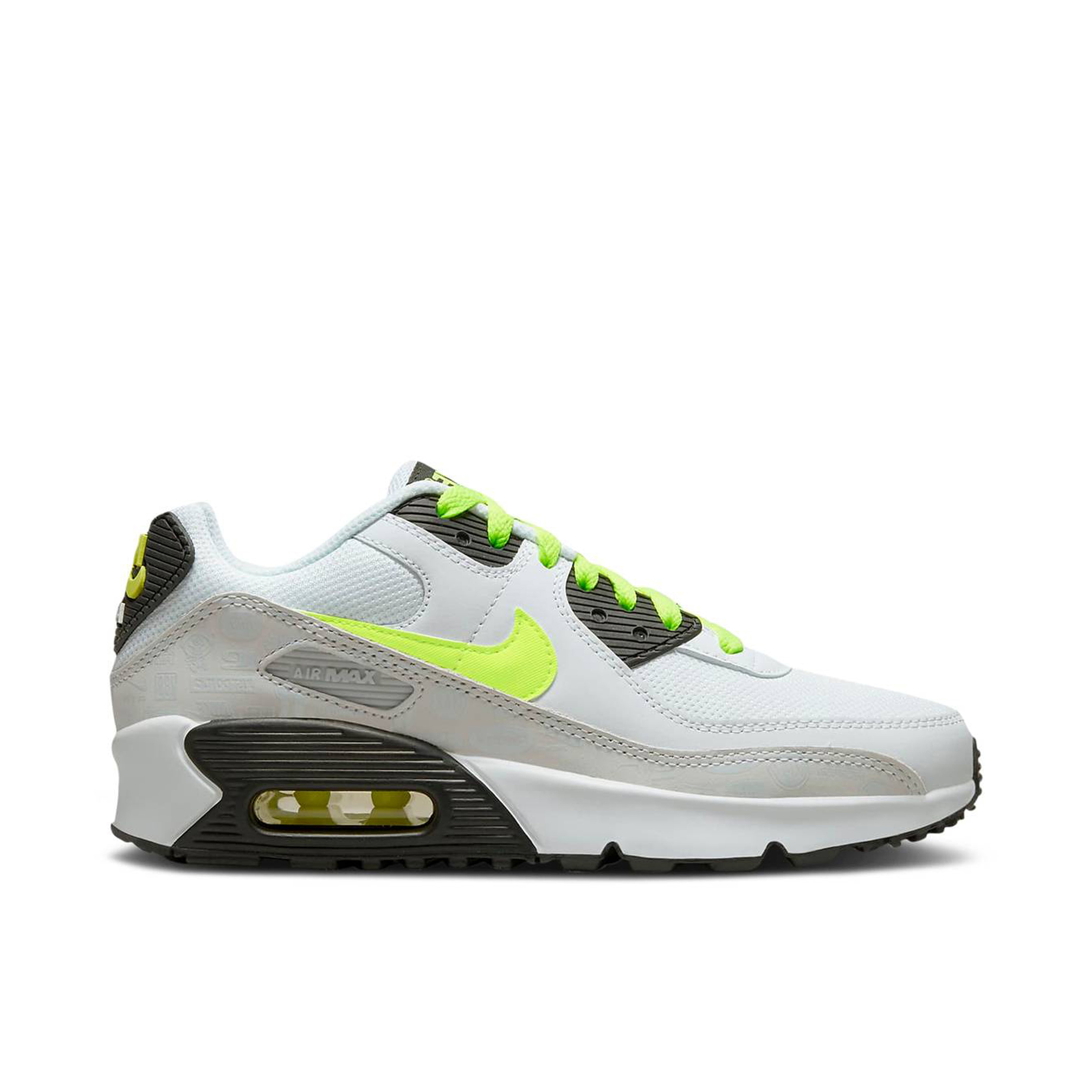 Nike Air Max 90 Leather White Volt GS | CD6864-112 | Laced