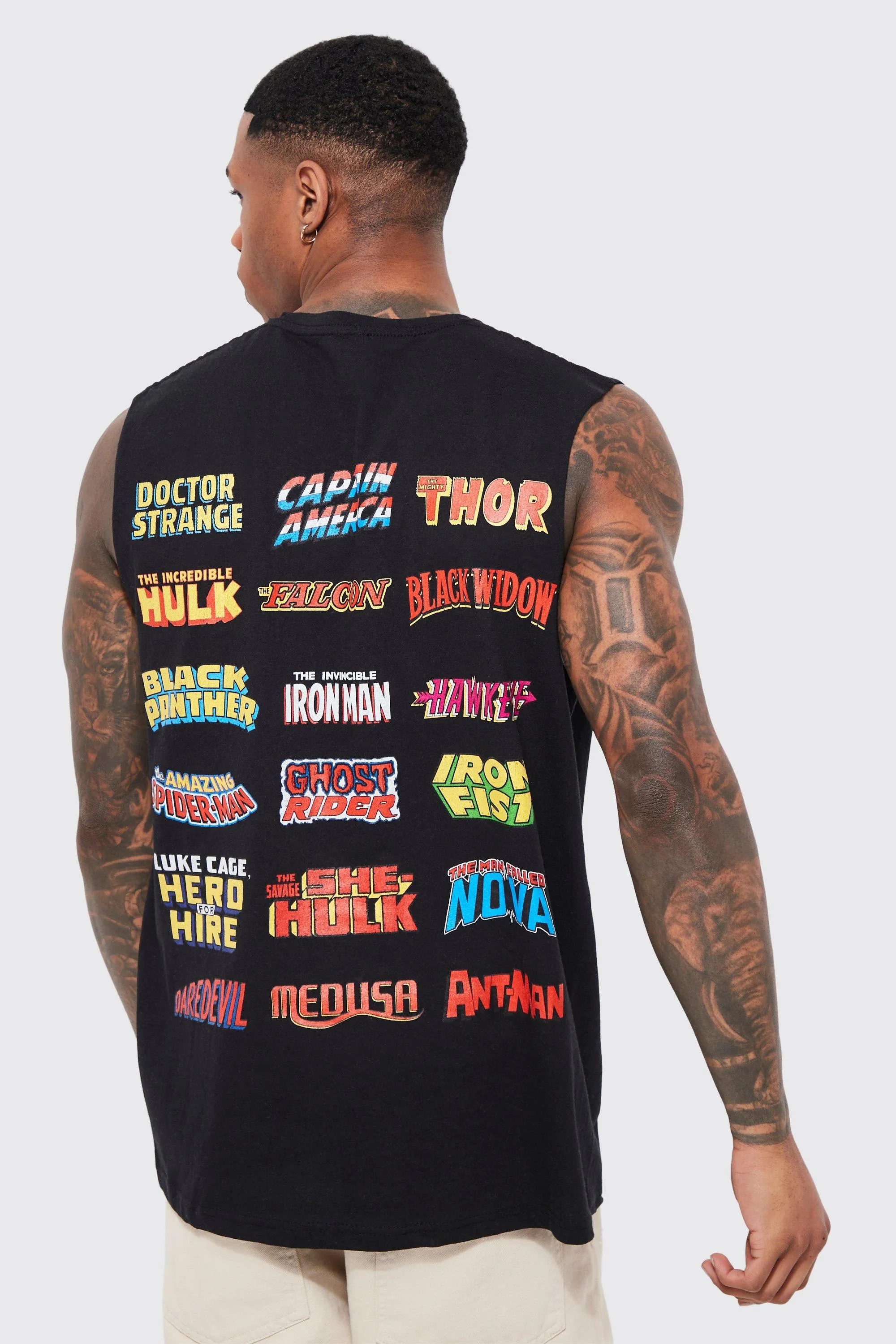 Oversized Heroes License Tank | boohooMAN UK