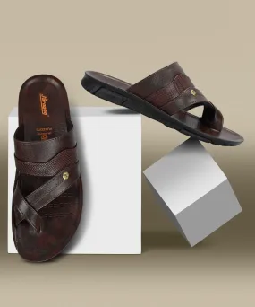 Paragon Men's Slip-on Brown Sandals for Men | Comfortable Sole & Durable