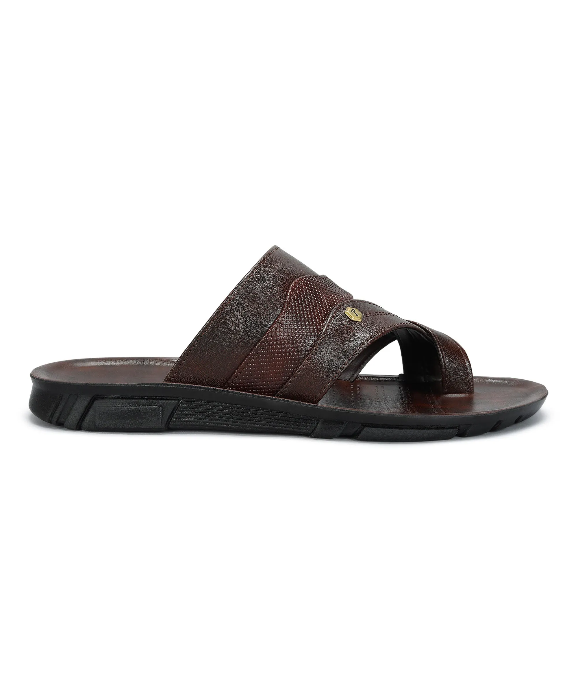 Paragon Men's Slip-on Brown Sandals for Men | Comfortable Sole & Durable