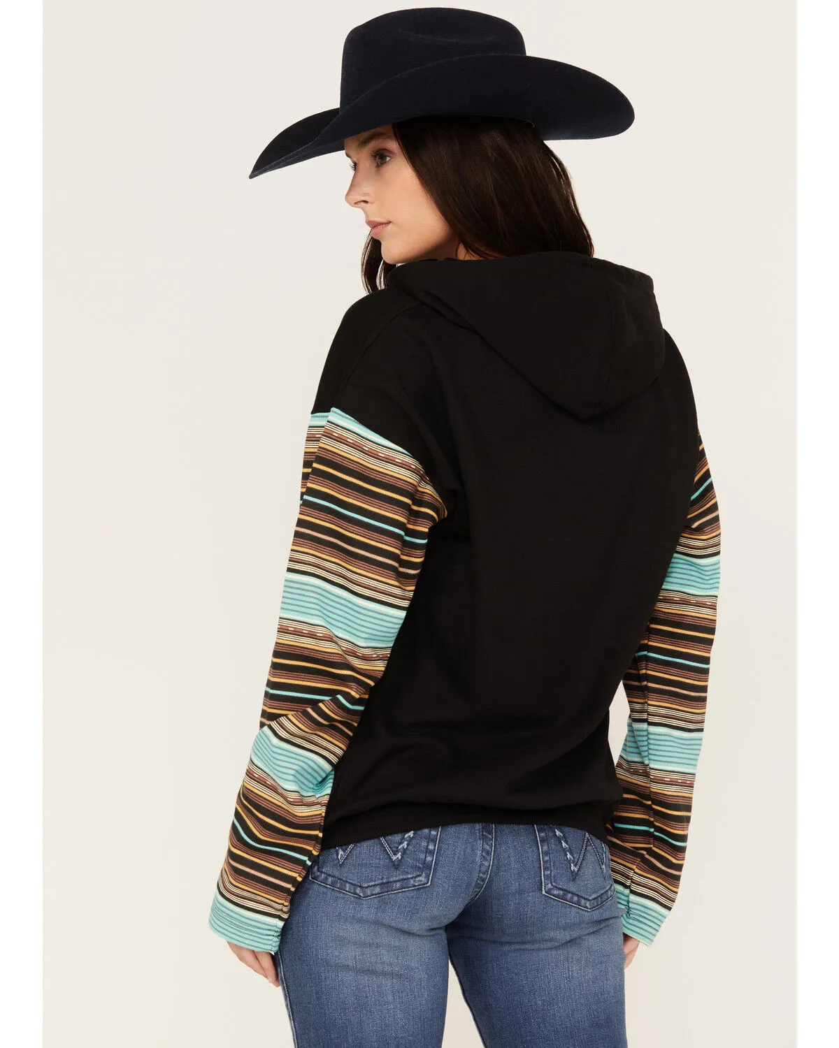 Paramount Network's Yellowstone Women's Serape Striped Print Logo Hoodie