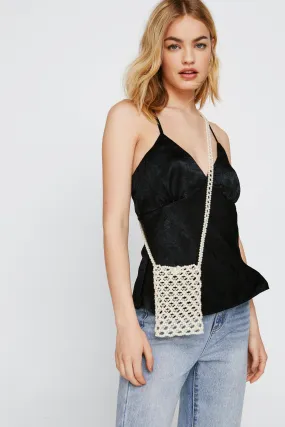 Pearl Embellished Cross Body Bag