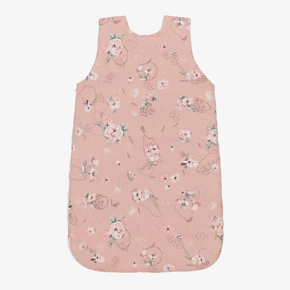 Pink Cotton Floral Baby Sleeping Bag (67cm)