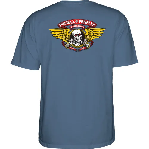 Powell Peralta Skateboards Shirt Winged Ripper Indigo Blue