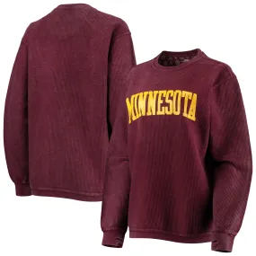 Pressbox Minnesota Golden Gophers Women's Maroon Comfy Cord Vintage Wash Basic Arch Pullover Sweatshirt