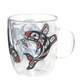 Raven Fin Killer Whale - Double Walled Glass Mug