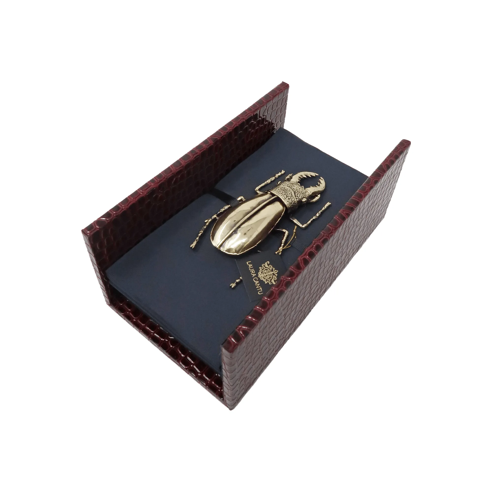 Rectangular Leather / Beetle Napkin Holder (20 Napkins)