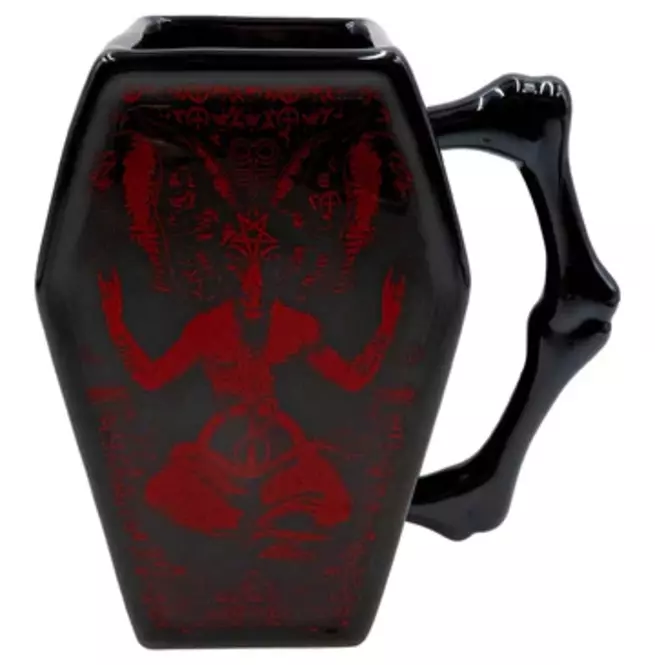 Red Baphomet Coffin Mug