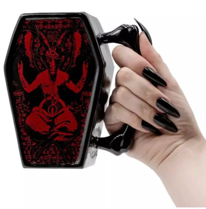 Red Baphomet Coffin Mug