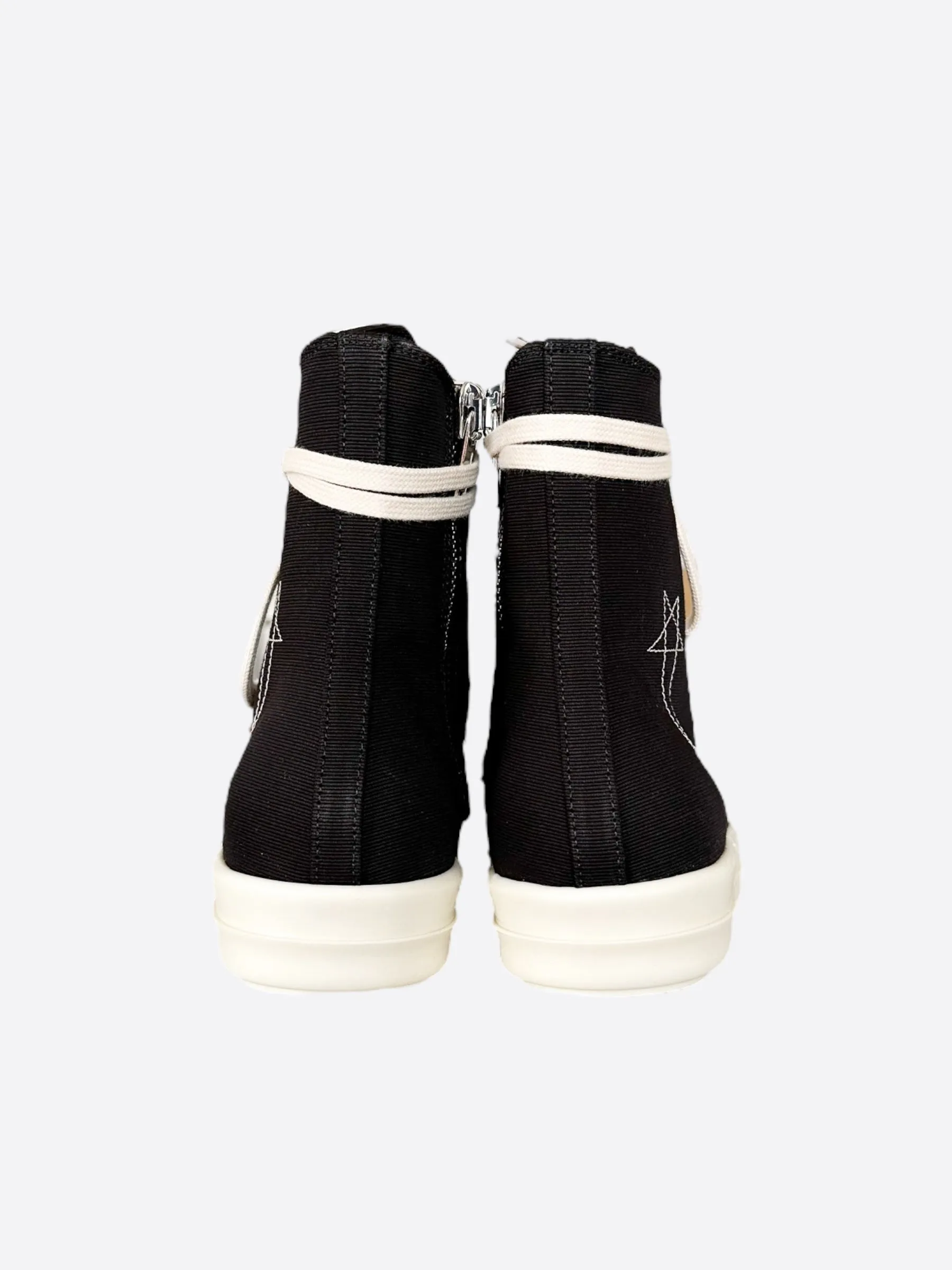 Rick Owens Black & White Pentagram High Top Sneakers