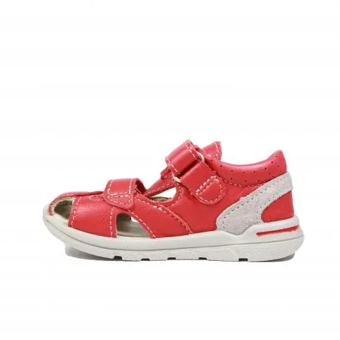 Ricosta Kaspi | Red Leather | Boys Rip Tape Closed In Sandals