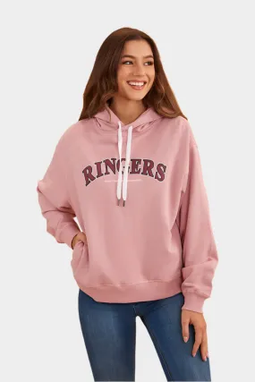 Ringers Western Women's Varsity Hoodie (Rosey Pink)