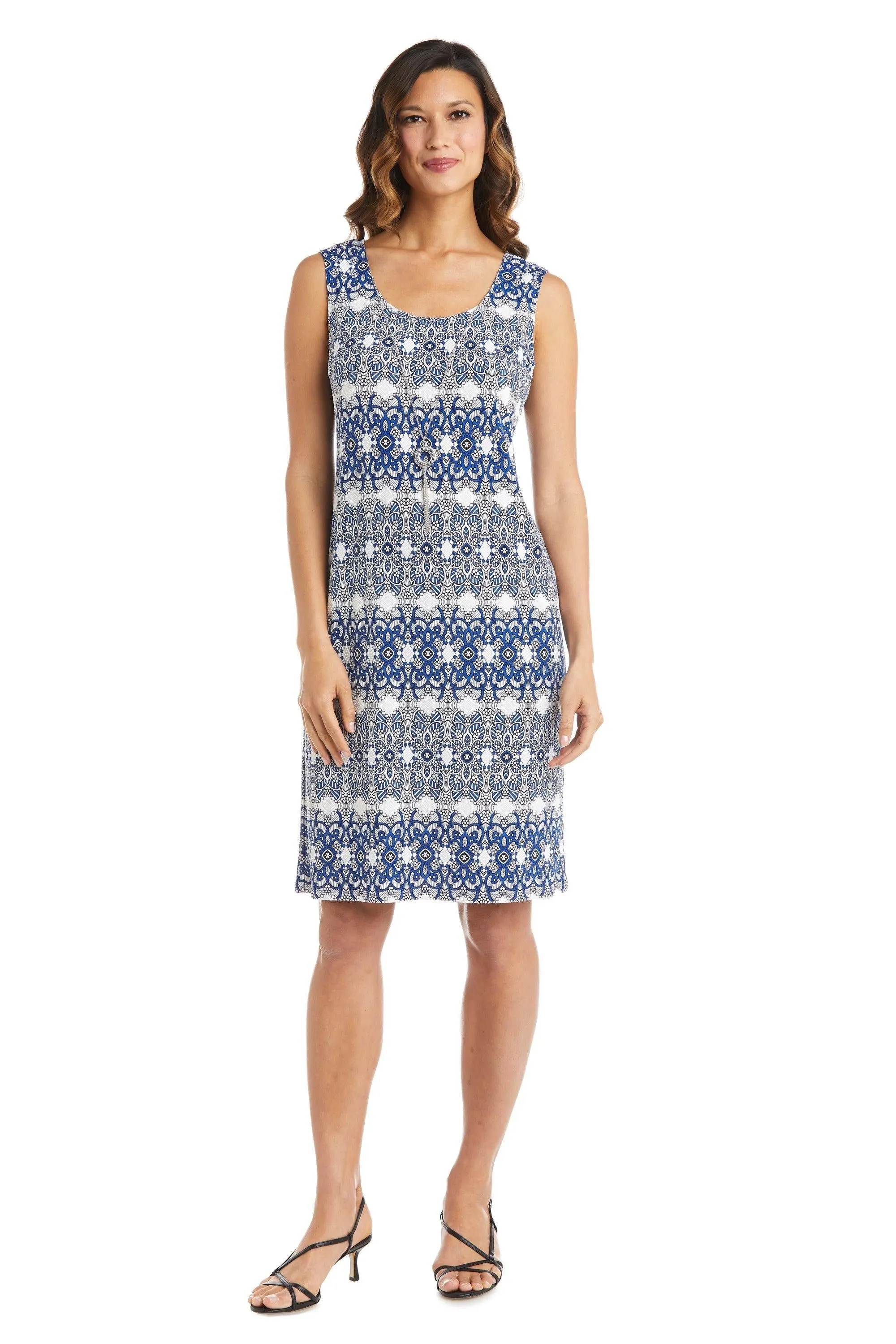 R&M Richards 7687 Short Two Piece Print Jacket Dress