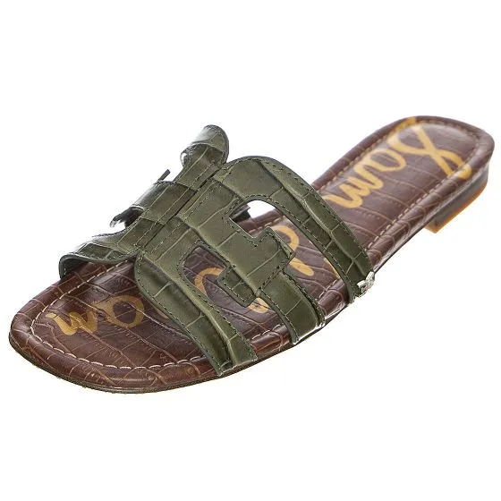 SAM EDELMAN Womens Bay Granite Green Ciaro Croco Lea Sandals