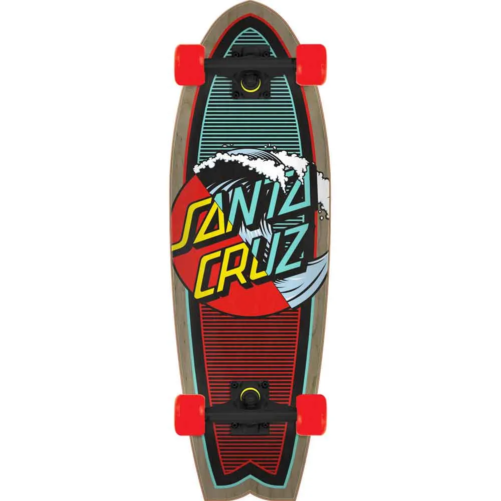 Santa Cruz 27.7" Wave Splice Shark Complete Crusier Skateboard