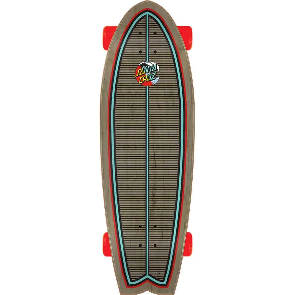 Santa Cruz 27.7" Wave Splice Shark Complete Crusier Skateboard