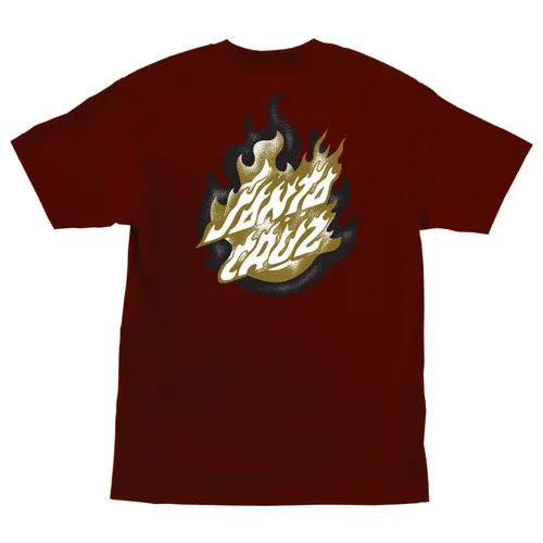 Santa Cruz Skateboards Shirt Ultimate Flame Dot Burgundy