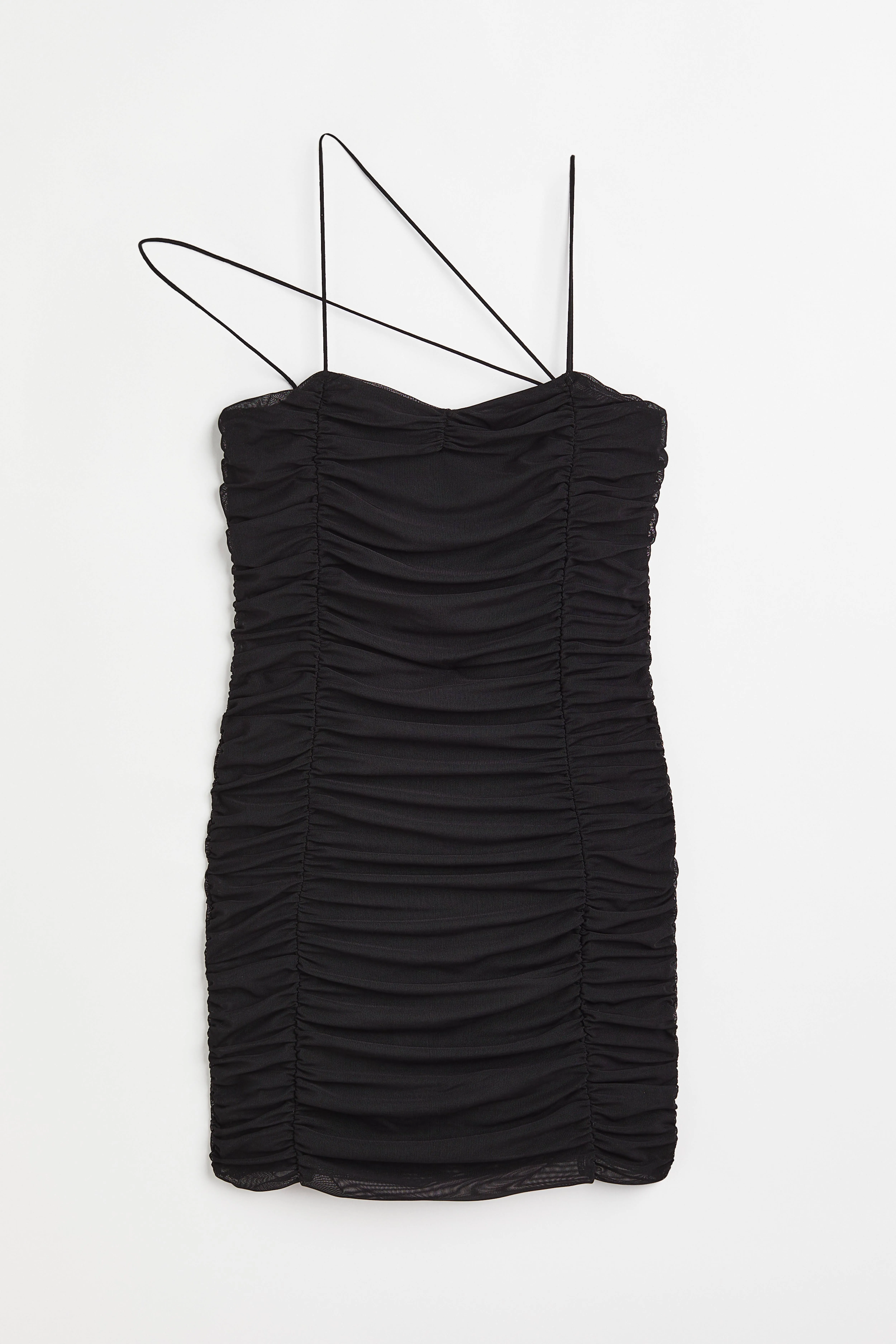 Short gathered dress - Sleeveless - Short - Black - Ladies | H&M GB