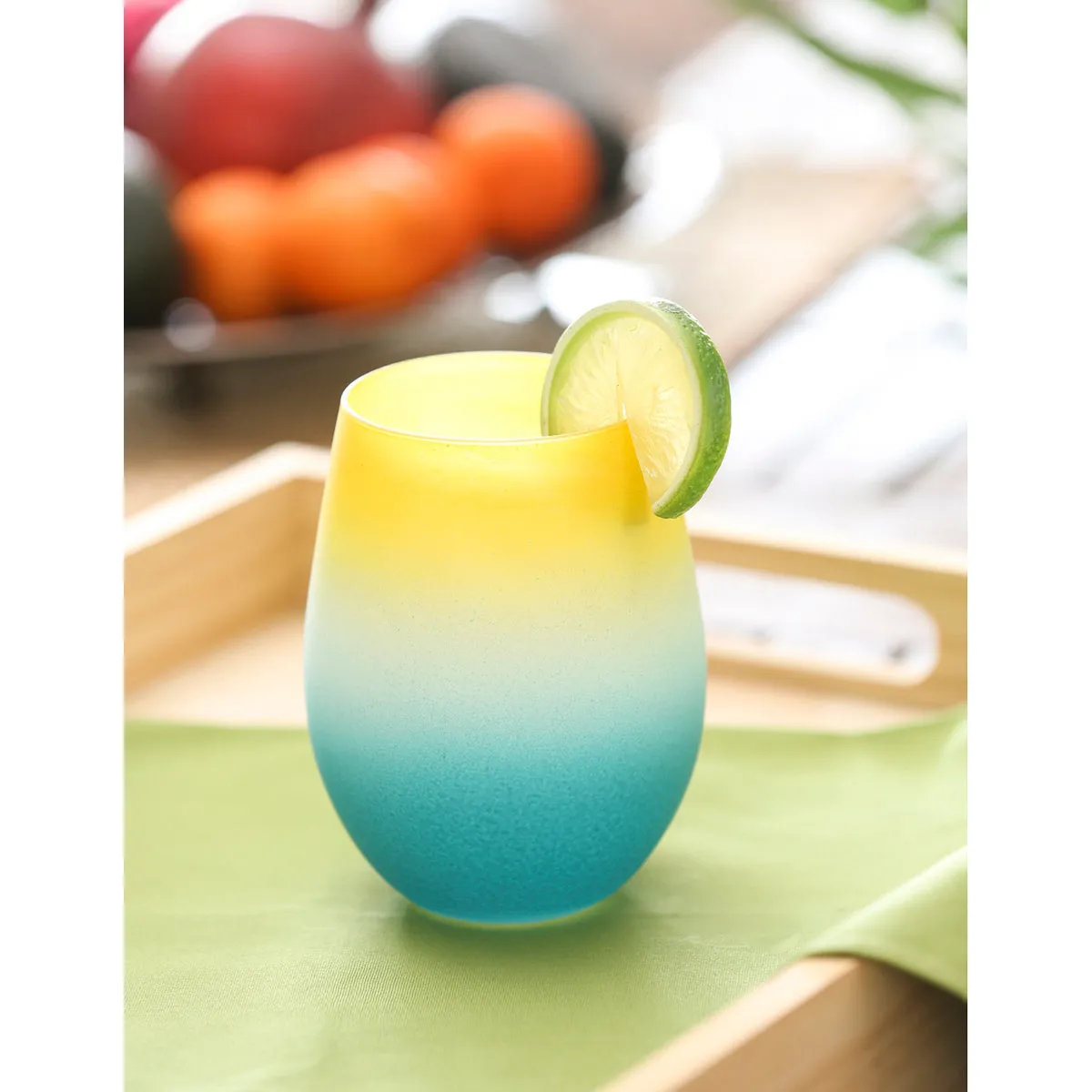 Silicone Painted Ombre Stemless Wine Glass, 2 varieties