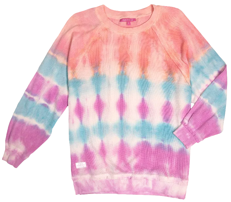 Simply Southern Candy Tiedye Pullover Waffle Crew Sweatshirt