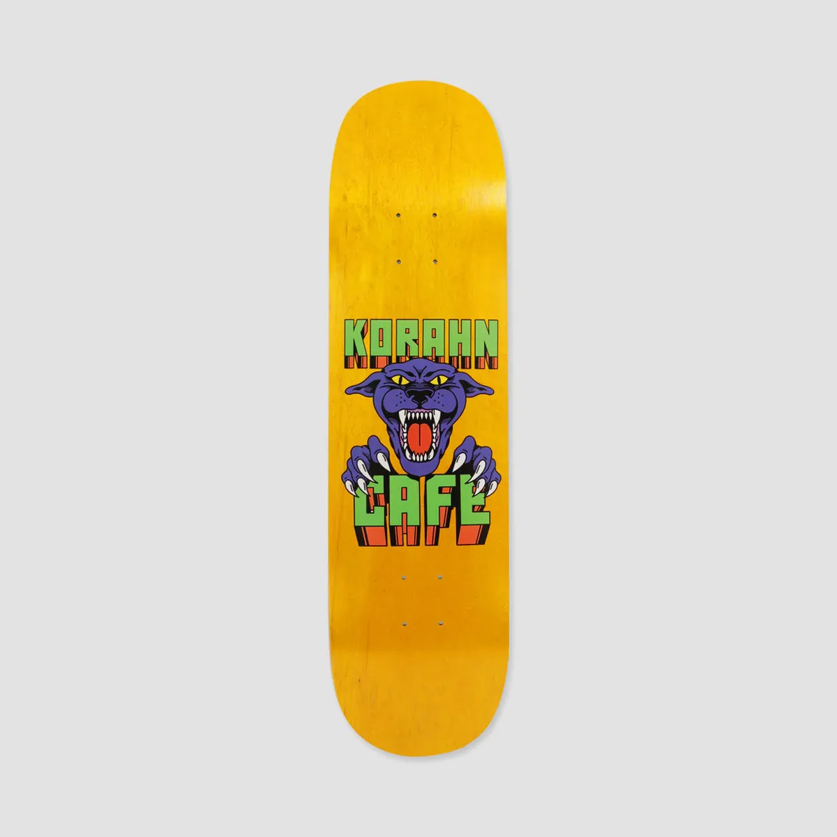 Skateboard Cafe Korahn Panther C2 Shape Skateboard Deck Yellow Wood Stain - 8.5