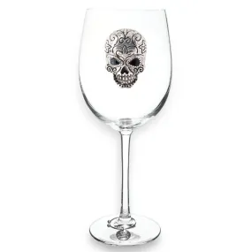 Skull Jeweled Stemmed Wine Glass(with box)