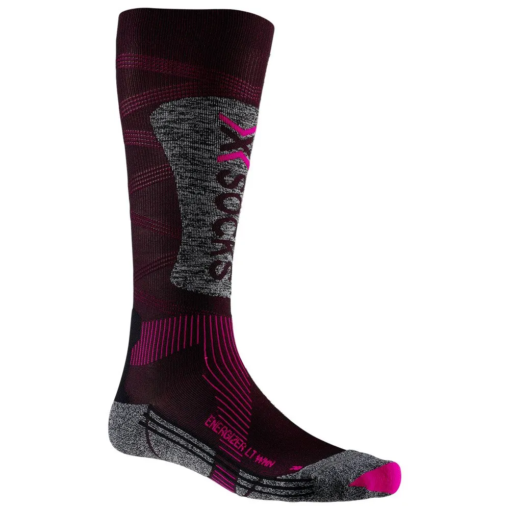 Socks X Socks ---Ski Energizer Lt 4.0 Wmn Black Fluo Pink Stone Grey Melange