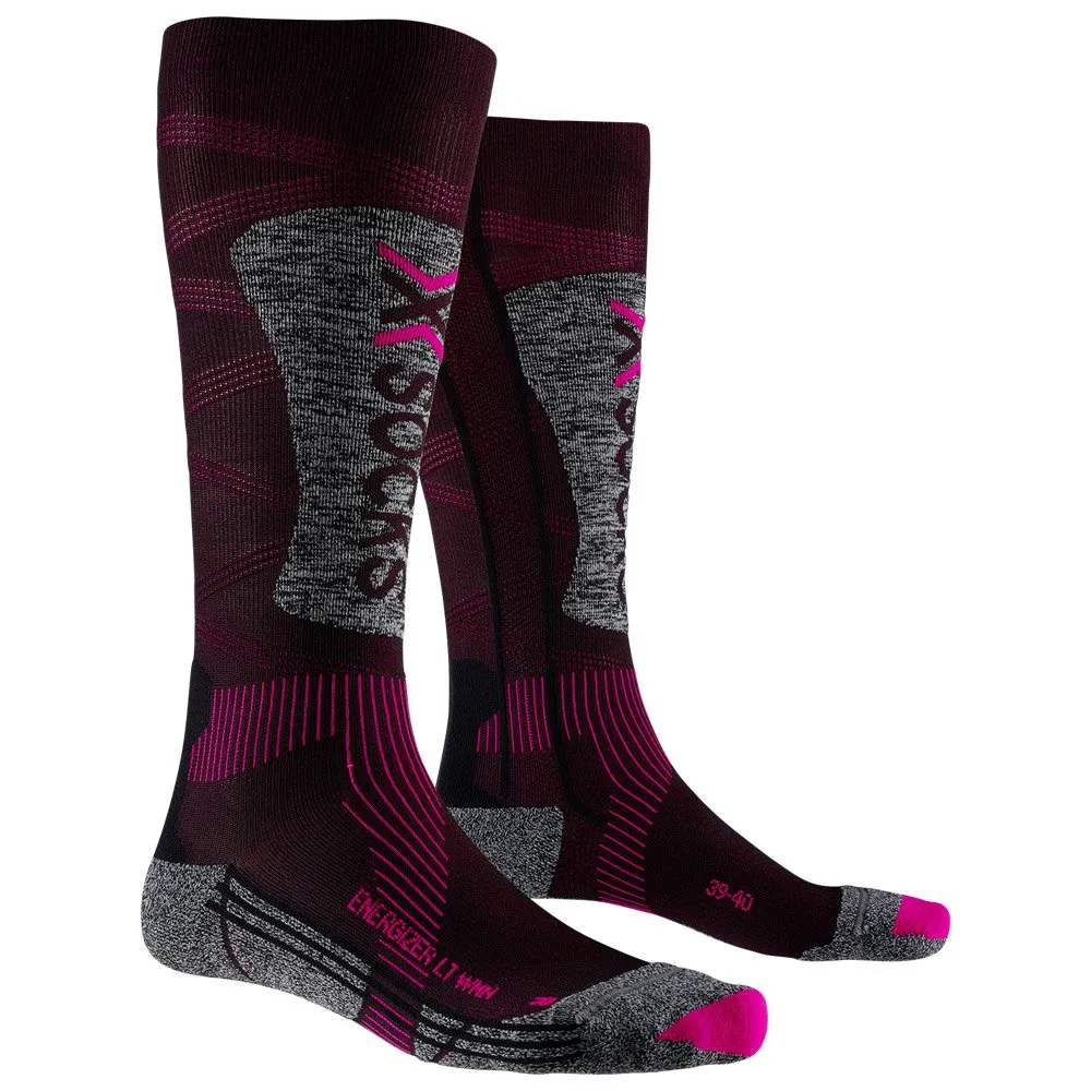 Socks X Socks ---Ski Energizer Lt 4.0 Wmn Black Fluo Pink Stone Grey Melange